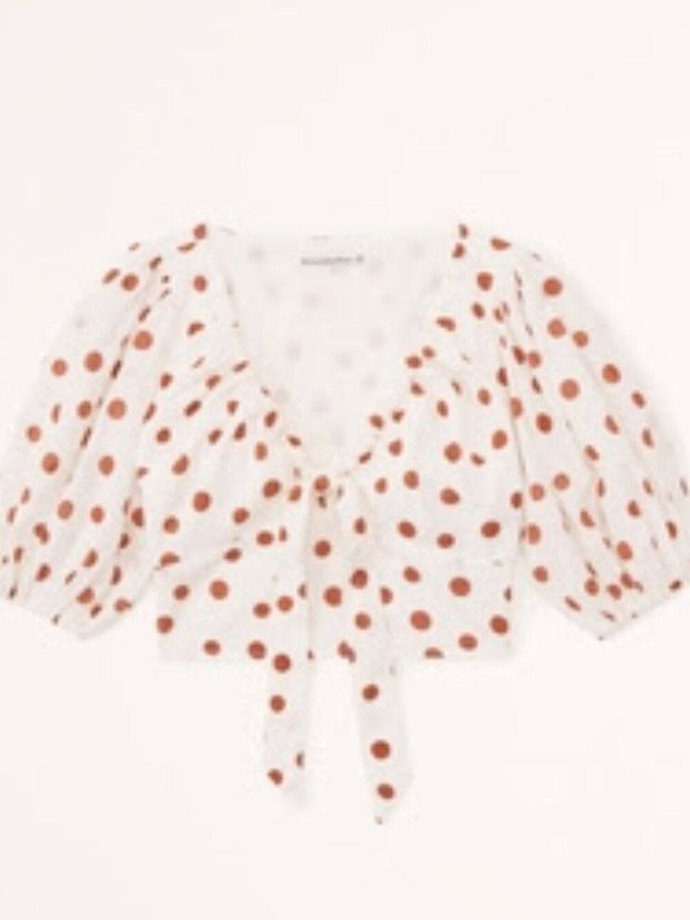 Abercrombie & Fitch Tie-Front Puff Sleeve Top - Size M - 100% Cotton - Picture 2 of 7
